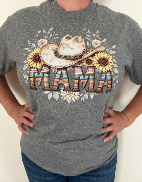Western Mama Tee – Sunflowers & Cowgirl Spirit