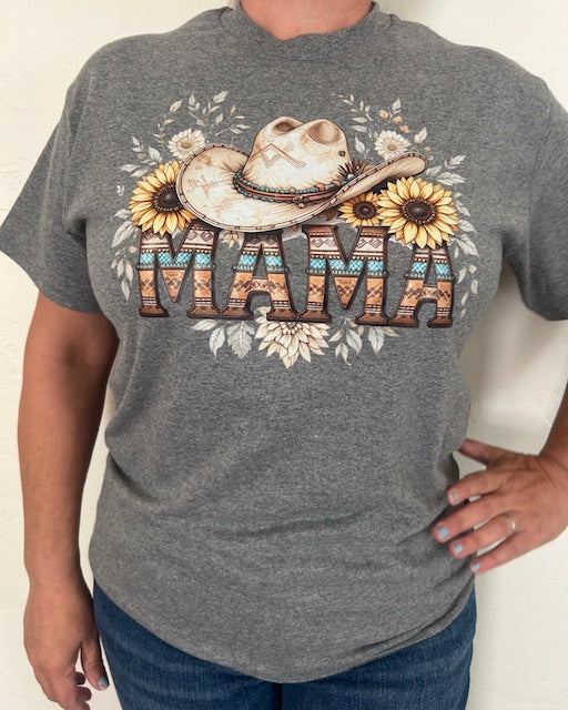 Western Mama Tee – Sunflowers & Cowgirl Spirit