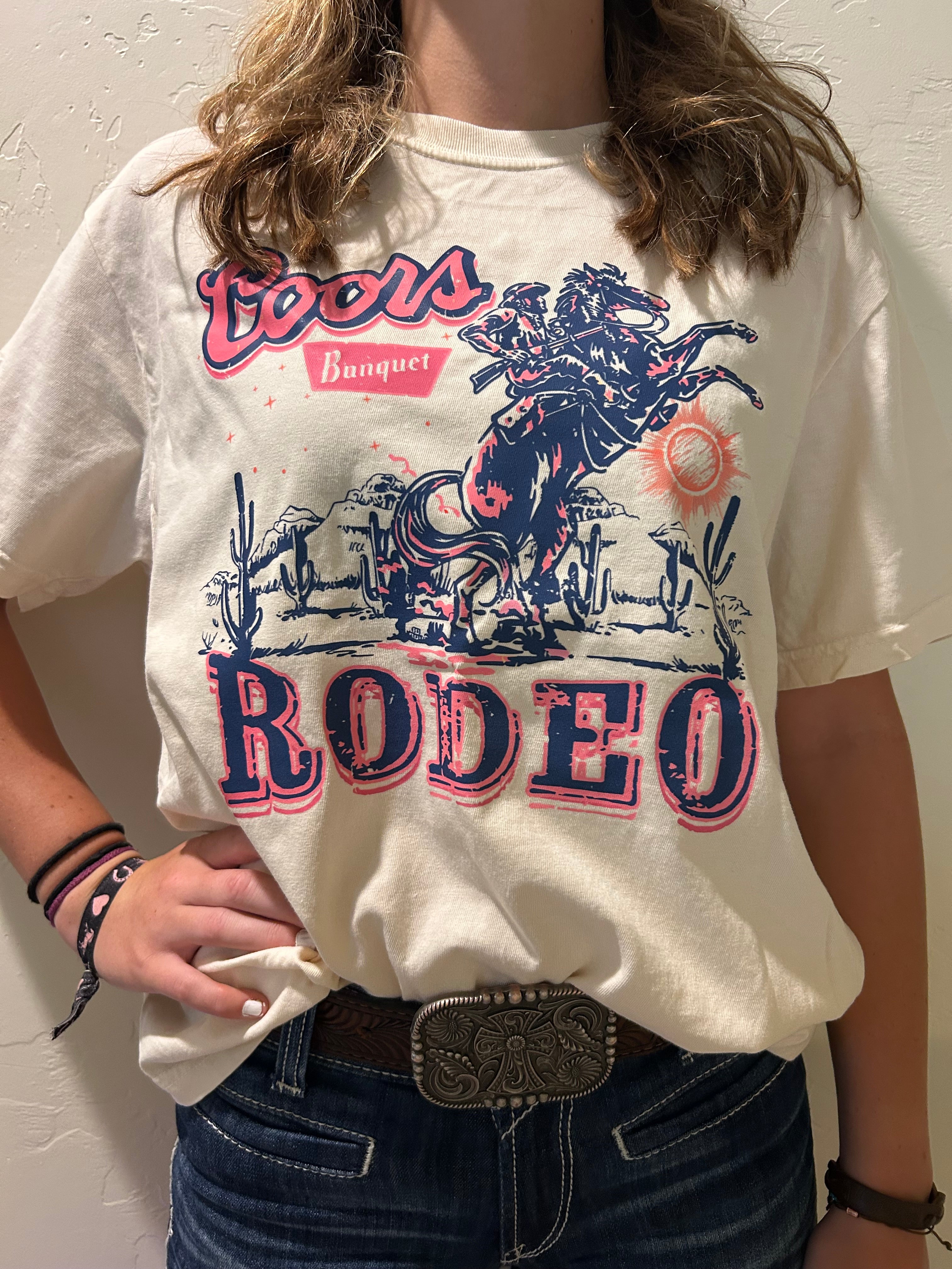 Coors Banquet Rodeo Graphic Tee | Vintage Western Cowboy Shirt